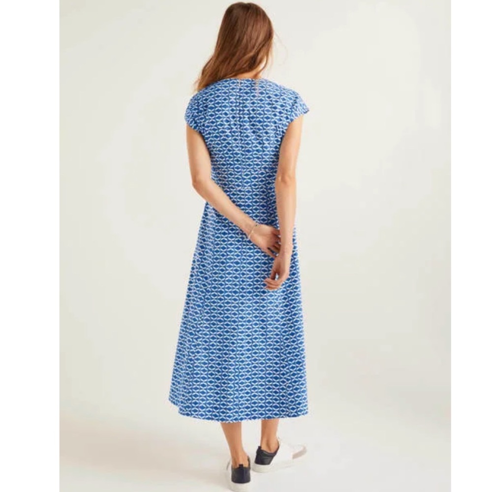 NWOT Boden Natasha Cotton Vneck Maxi Dress Sky Blue Ribbons Size 4 - Picture 2 of 12